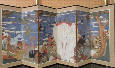 伊藤若沖展 （西陣織）、館内での販売作品